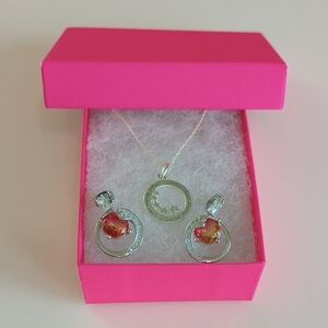 NEW 925 Sterling Silver Necklace and Zirconia Earrings